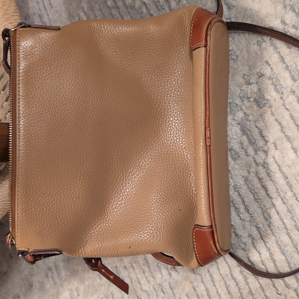 Dooney & Bourke Brown and Tan Leather Crossbody Bag - Picture 8 of 12